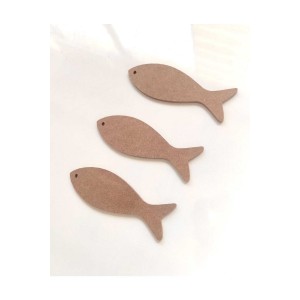 3'lü 14 Cm Ince Balık Seti Ham Mdf Boyanabilir / 6 Mm Kalınlık