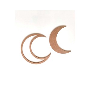2 li Mdf Ay Ahşap Boyanabilir Hilal Set 30 cm