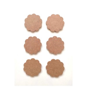 6'lı Papatya Bardak Altlığı / Ham Mdf Bardak Altı