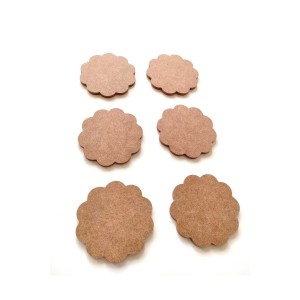 6'lı Papatya Bardak Altlığı / Ham Mdf Bardak Altı