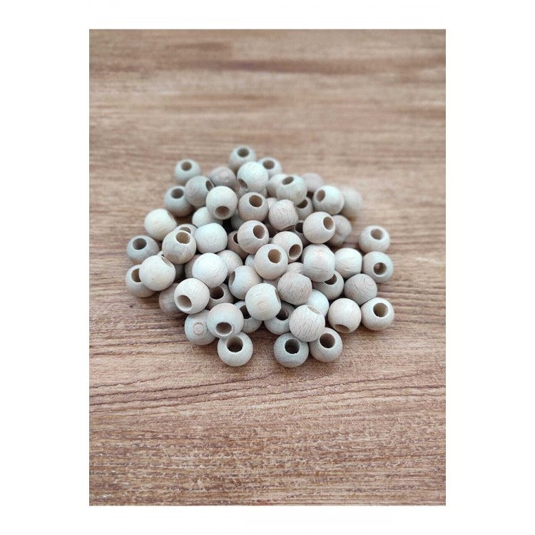 14 Mm Ham Işlenmemiş Ahşap Boncuk 90 Adet