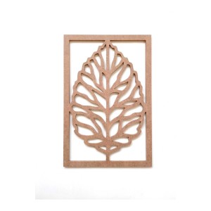 Dekoratif Yaprak Pano / Ham Mdf Boyanabilir Yapraklı Tablo 33*22 Cm
