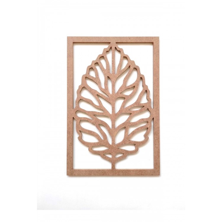 Dekoratif Yaprak Pano / Ham Mdf Boyanabilir Yapraklı Tablo 33*22 Cm