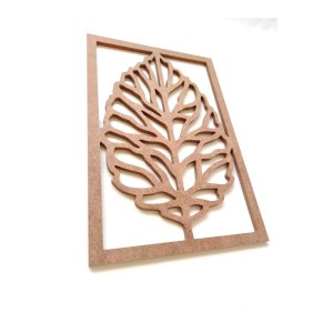 Dekoratif Yaprak Pano / Ham Mdf Boyanabilir Yapraklı Tablo 33*22 Cm