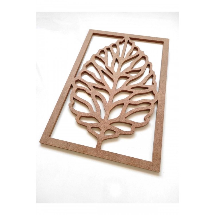 Dekoratif Yaprak Pano / Ham Mdf Boyanabilir Yapraklı Tablo 33*22 Cm