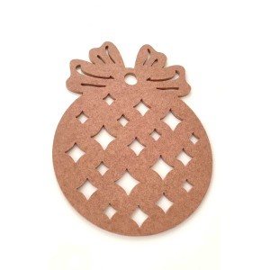 Kurdela Ve Yıldız Desenli Yılbaşı Süsü / Yılbaşı Modeli Boyanabilir 6 Mm Ham Mdf 30 cm