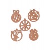 5 Parça Yılbaşı Süsleri / Ham Mdf Boyanabilir Delikli Yeni Yıl Objeleri 16 Cm