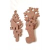 6 Parça Yılbaşı Süsleri / Ham Mdf Boyanabilir Yeni Yıl Objeleri 16 cm