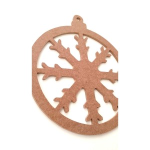 Çerçeveli Kar Tanesi / Yılbaşı Süsü 6 Mm Ham Mdf 30 Cm