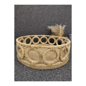 Hasır Dekoratif Halkalı Tepsı 24 Cm