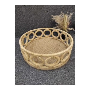 Hasır Dekoratif Halkalı Tepsı 24 Cm