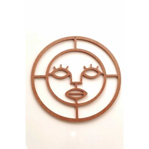 Afrikan Bohem Kadın Figür / Ham Mdf Makrome Kasnak 30 Cm