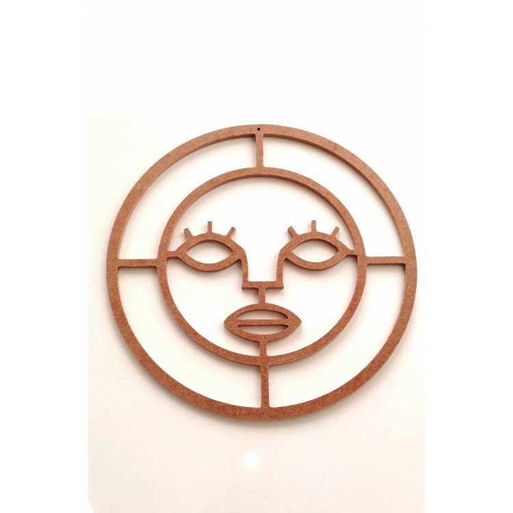 Afrikan Bohem Kadın Figür / Ham Mdf Makrome Kasnak 30 Cm