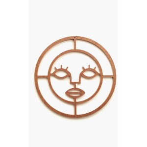 Afrikan Bohem Kadın Figür / Ham Mdf Makrome Kasnak 30 Cm