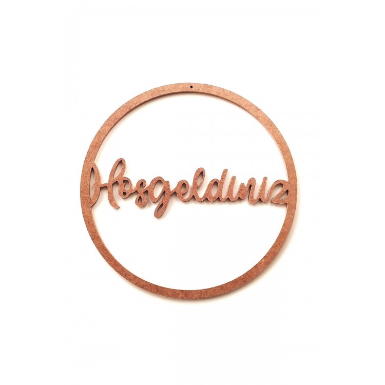 Hoşgeldiniz Kapı Süsü / Ham Mdf Kapı Süsü Kasnak 30 Cm