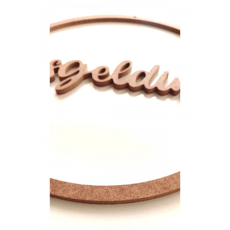 Hoşgeldiniz Kapı Süsü / Ham Mdf Kapı Süsü Kasnak 30 Cm