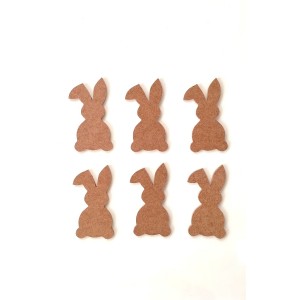 6 Lı Mini Tavşan / Çocuk Odası Boyanabilir Ham Mdf Obje