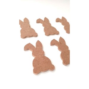 6 Lı Mini Tavşan / Çocuk Odası Boyanabilir Ham Mdf Obje
