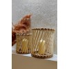 Bambu Çubuk Mini Çapraz Fener Seti 2'li (15-12 CM)