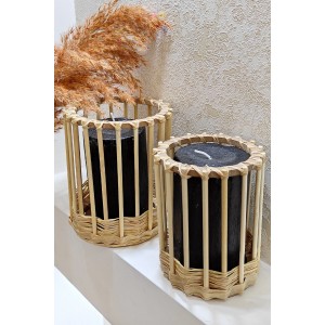 Bambu Çubuk Mini Fener Seti 2'li (16-14 CM)
