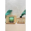 Bambu Çubuk Kare Mini Fener Seti 2'li (11-8 CM)