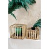 Bambu Çubuk Kare Mini Fener Seti 2'li (11-8 CM)