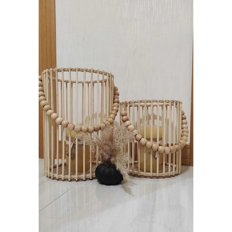Doğal Bambu Çubuk Fener/mumluk/şamdan