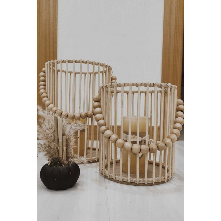 Doğal Bambu Çubuk Fener/mumluk/şamdan