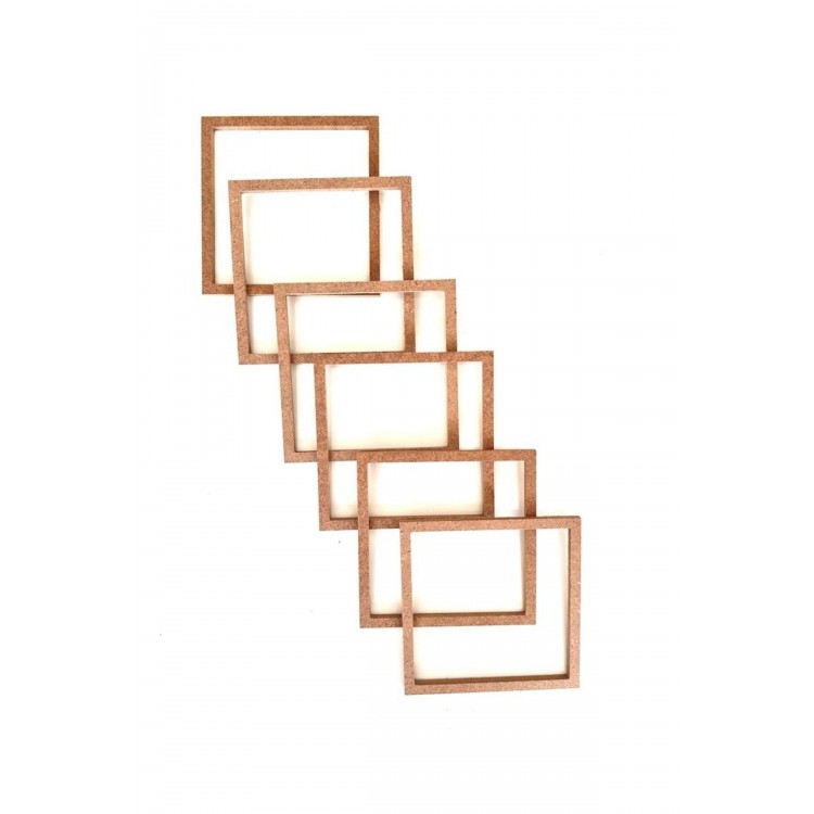 6'lı kare makrome kasnak / düş kapanı / tepsi halkası 18 cm
