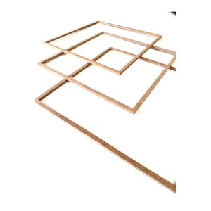 3'lü kare makrome kasnak / düş kapanı / tepsi halkası 24 cm