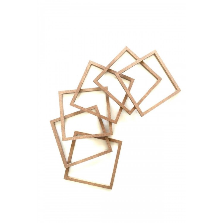 6'lı kare makrome kasnak / düş kapanı / tepsi vazo kalemlik halkası 8 cm