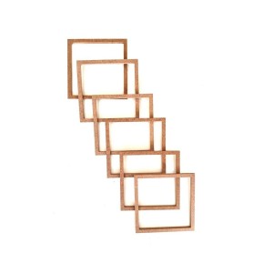 6'lı kare makrome kasnak / düş kapanı / tepsi halkası 16 cm
