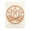 Lotus Çiçeği Desenli Ahşap Kasnak / 6 mm Ham Mdf Boyanabilir Lotus 30 Cm
