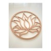 Lotus Çiçeği Desenli Ahşap Kasnak / 6 mm Ham Mdf Boyanabilir Lotus 30 Cm
