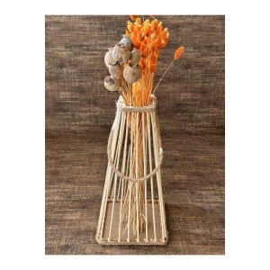 Piramit Bambu Çubuk Fener / Mumluk Şamdan 38 cm
