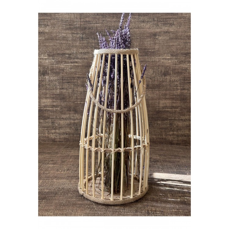 Bambu Çubuk Güğüm Model Halatlı Dekoratif Vazo 35 Cm