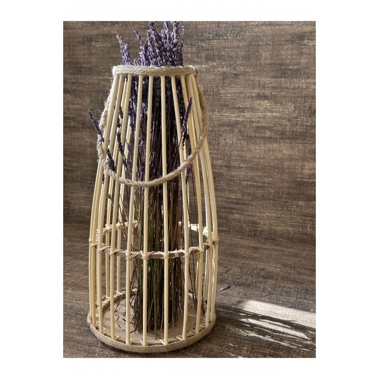 Bambu Çubuk Güğüm Model Halatlı Dekoratif Vazo 35 Cm