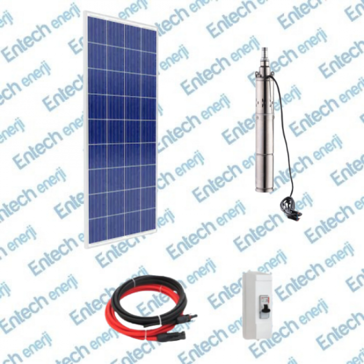 170 Watt Güneş Enerjili DC Dalgıç Pompa Set 12 Volt Solar Sulama Paket Sistem