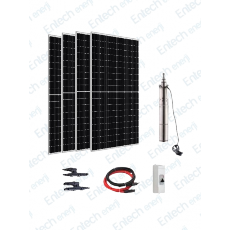 72 V Volt 1720 W Watt Güneş Enerjili DC Dalgıç Pompa Set Solar Sulama Paket Sistem