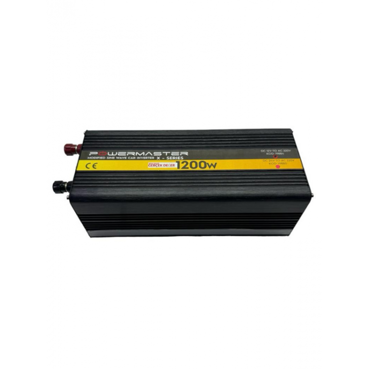 12V Volt 1.2kW 1200W Watt Modifiye Sinus İnverter 220 Çevirici İnvertör Dijital Ekranlı Dönüştürücü