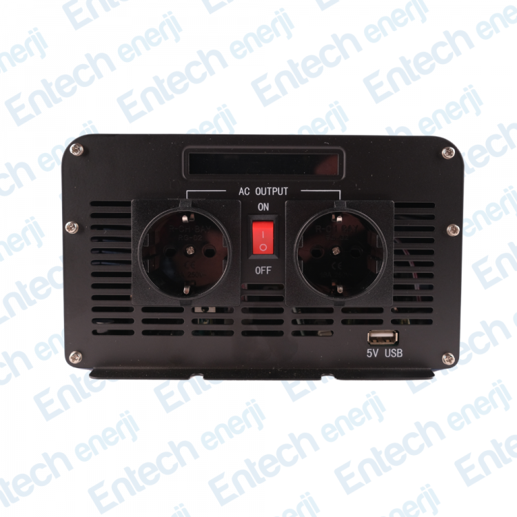 Entex 12V Volt 1.5kW 1500W Watt Tam Sinus Solar İnverter 220 Çevirici İnvertör Dijital Ekranlı Dönüştürücü
