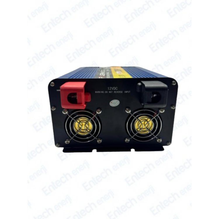 12 V Volt 1200 W Watt Tam Sinus İnverter İnvertör 12-220 V Çevirici Dönüştürücü Dijital Ekranlı