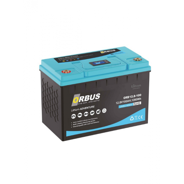 Orbus 12.8 V Volt 100 Ah Amper 1280 Wh Lityum Batarya Lifepo4 Lityum Akü
