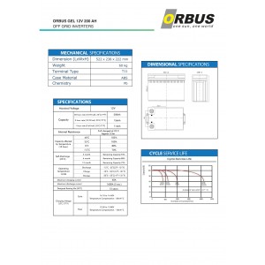 Orbus 12 Volt 200 Amper Nano Karbon Solar Jel Akü
