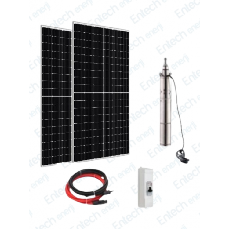 48 V Volt 860 W Watt Güneş Enerjili DC Dalgıç Pompa Set Solar Sulama Paket Sistem