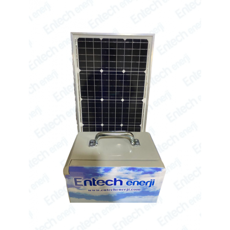 Entech Enerji Solar Box Güneş Enerjili Aydınlatma ve Telefon Şarjı Seti Hazır Solar Paket Sistem