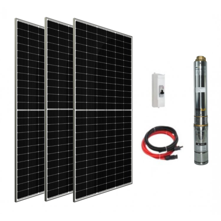72 V Volt 1.5 HP 1.1 kW 1100 W Watt Dc Kademeli Dalgıç Solar Pompa 1365 Watt Güneş Paneli Solar Sulama Paket Sistem