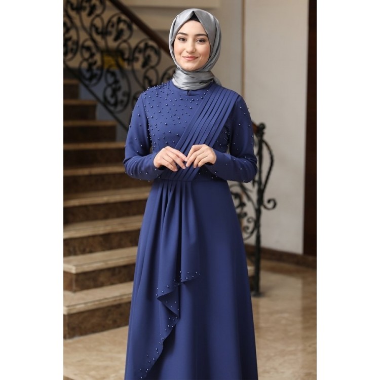 MANOLYA ELBİSE İNDİGO