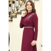 Elif Taşlı Elbise Mürdüm