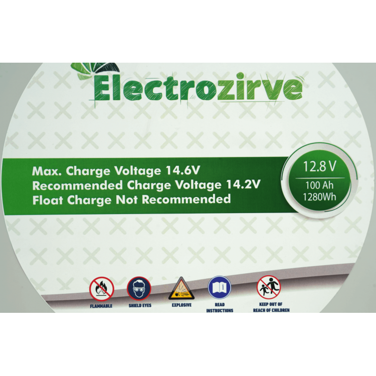 Electrozirve 12.8V 100Ah Lityum Akü (LifePO4)